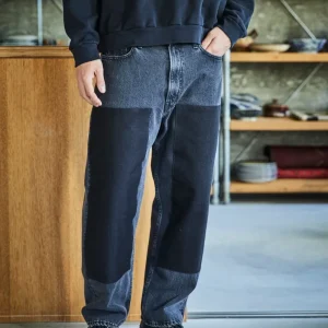 101 Dad's Fit Denim Pants Remake Black Stone