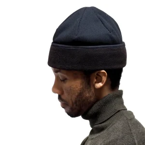 2 Tone Beanie Waffle Black