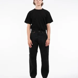5P Zipper Front Denim Pants Black One Wash