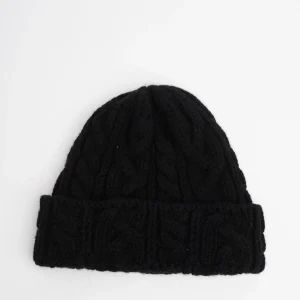 Chunky Cable Knit Beanie Black