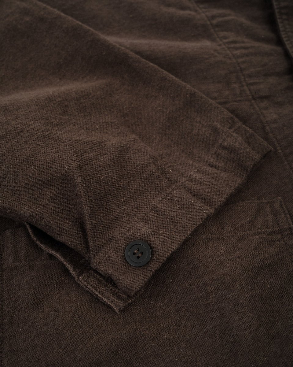 COTTON LINEN MOLESKIN RELAX FIT SIMPLE WORK JACKET CHARCOAL GRAY - Image 8