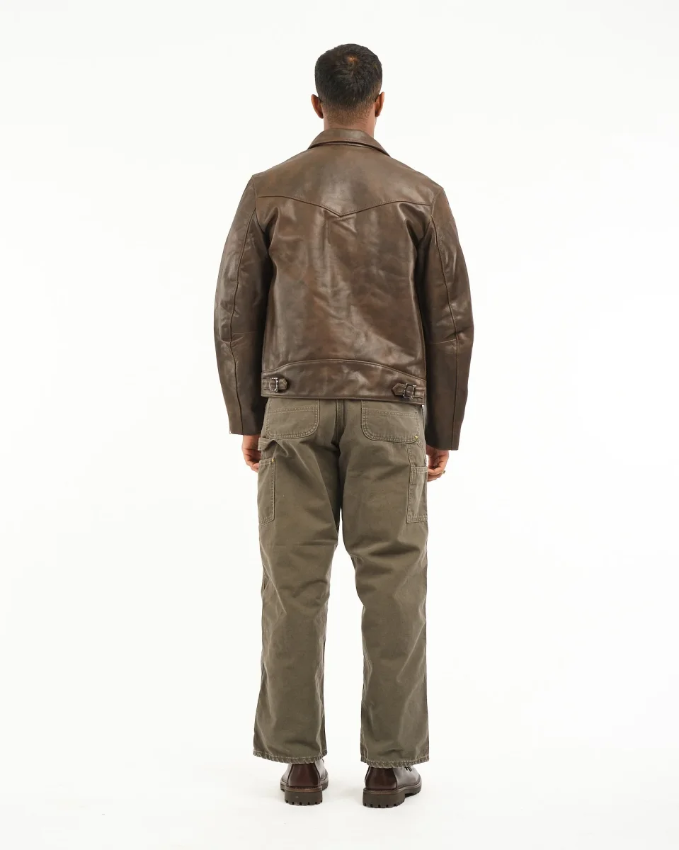 Eddy Rider Leather Jacket Brown - Image 8