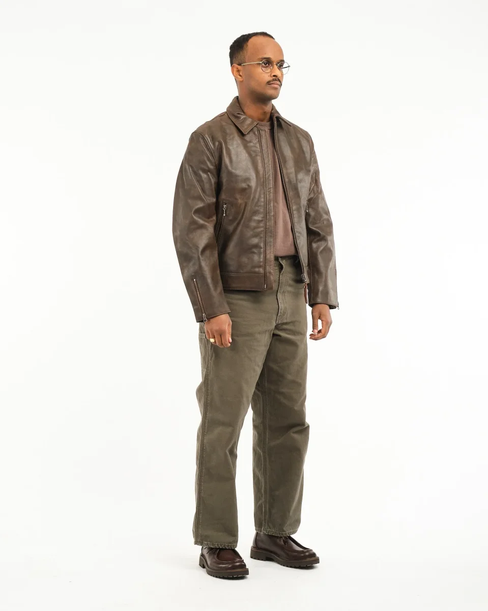 Eddy Rider Leather Jacket Brown - Image 4