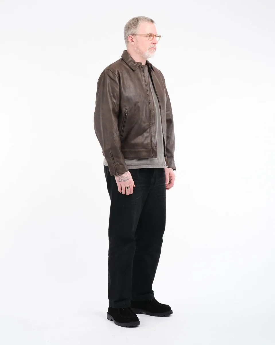 Eddy Rider Leather Jacket Brown - Image 9