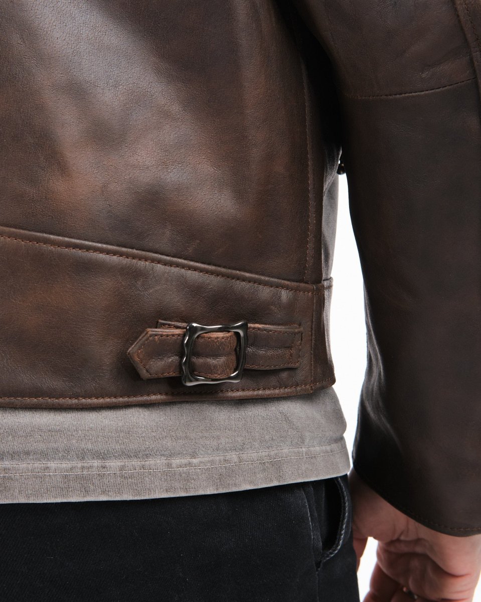 Eddy Rider Leather Jacket Brown - Image 3