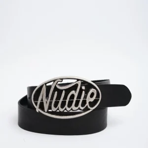 Nudie Buckle Leather Belt Black