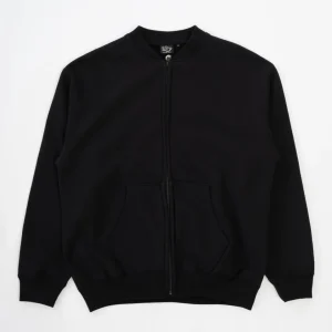 orSlow Dense-Knit -vetoketjucollegepaita musta