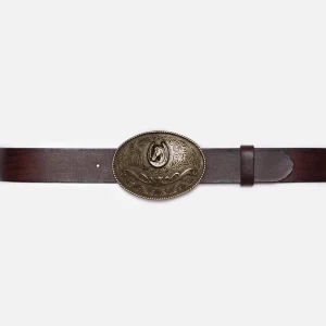 Western Buckle Belt Dark Brown